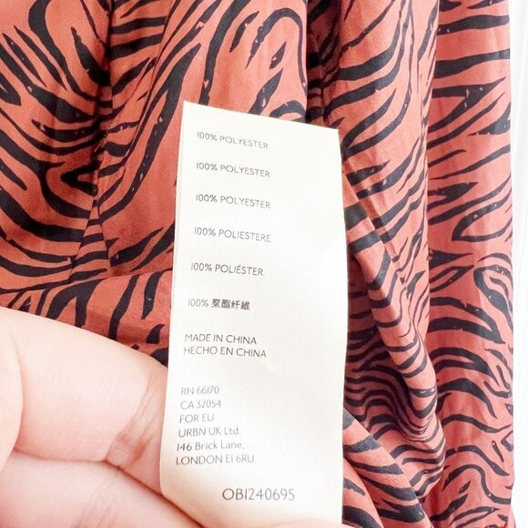 Free People Tiger Print Orange Black Cutout Top Women's Size X-Small XS - Picture 5 of 7